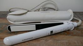 Grundig Haarglätter Glätteisen weiss beige