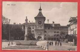 Murten - mit Café Brasserie Helvetia und Kinder - 1914