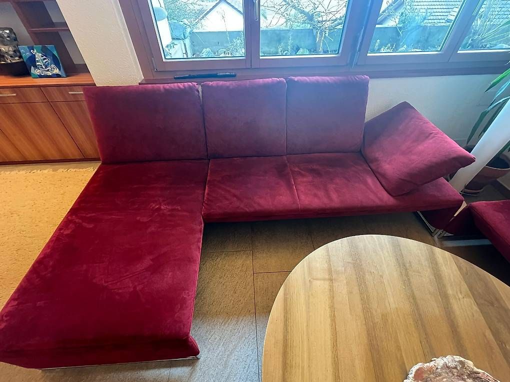 Divani: Moderne Designer-Polstergruppe in Dunkelrot – Usato da Unterstammheim venduto da Leonidas92 1