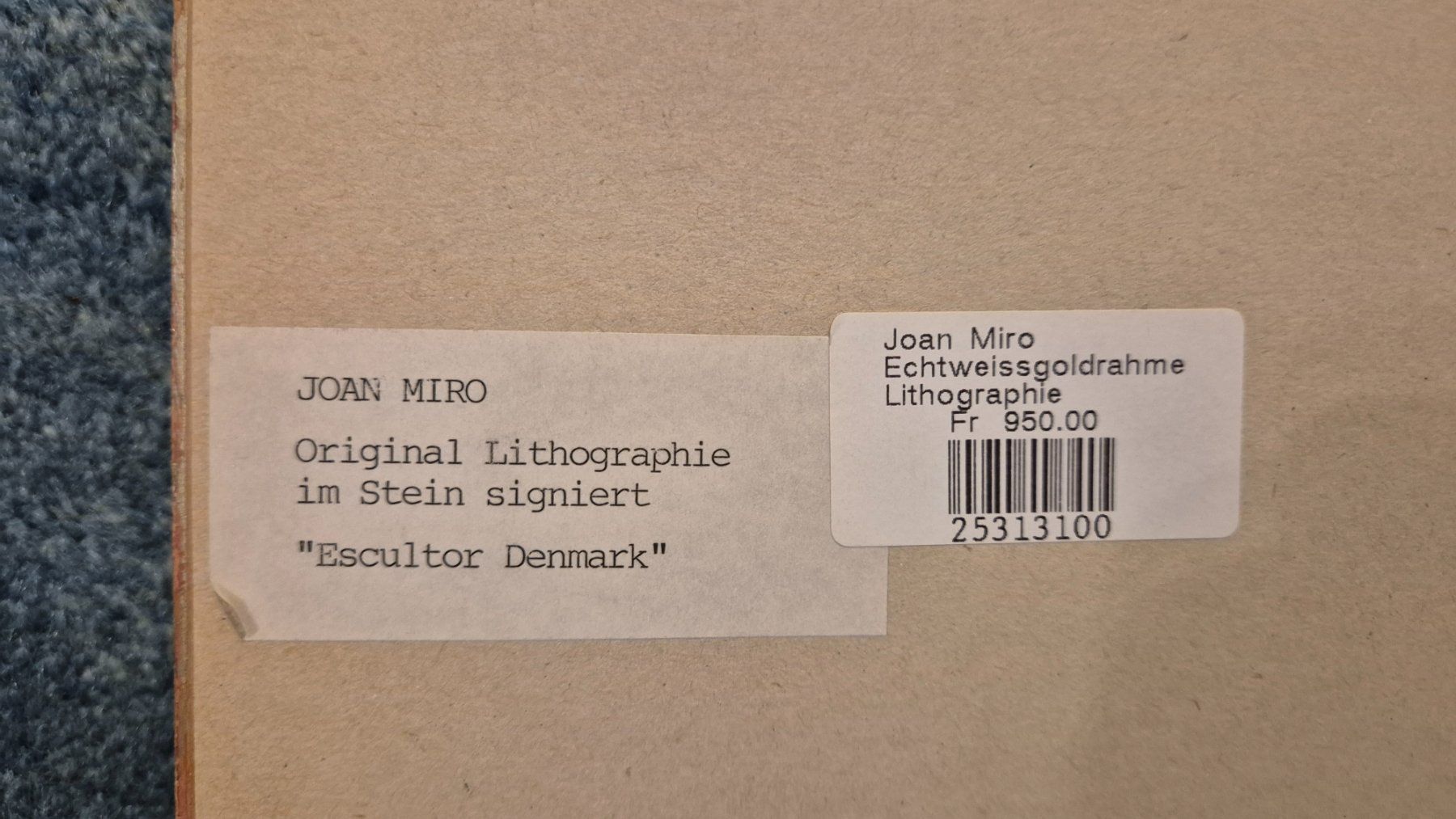 Grafica & Litografie: Joan MIRO, «Escultor Denmark» – Usato da Seon venduto da Terracott1 3