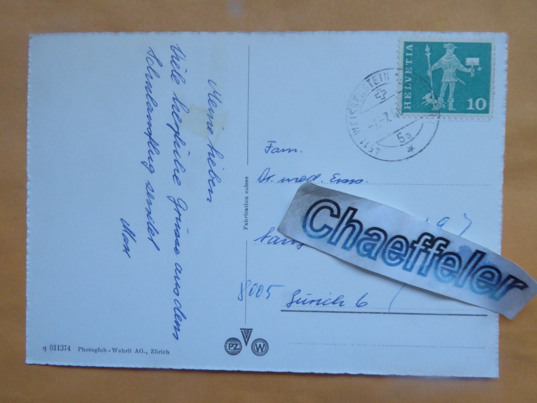 Cartes postales: Kurhaus Weissenstein Sol. Terasse – D'occasion à Zürich par Chaeffeler 1