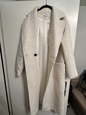 Zapa white tweed look coat size 38/40