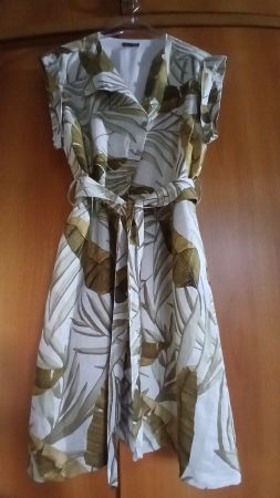 MASSIMO DUTTI DAMEN KLEID AUS 100%  LEINEN GRÖSSE 40
