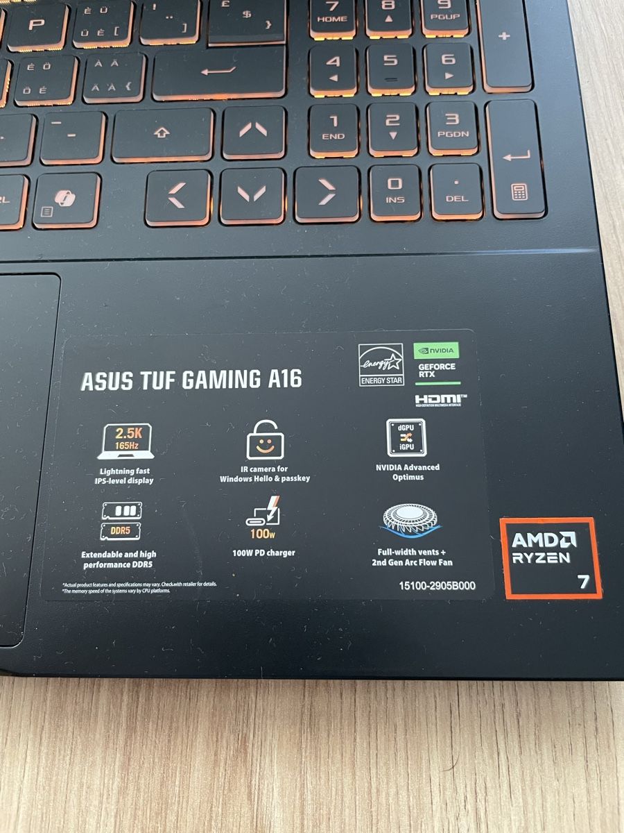 Asus Notebook: Asus TUF Gaming A16 – Nuovo (secondo la descrizione) da Zuzwil SG venduto da Arkadio1988 1