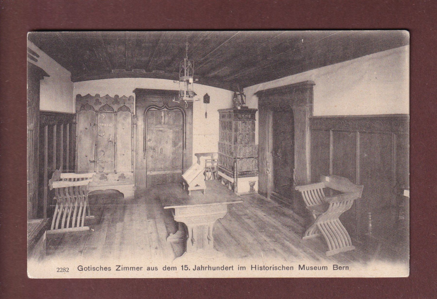 Cartoline postali: BERN - Museum - Gotisches Zimmer – Usato da Pully venduto da nicecards-shop