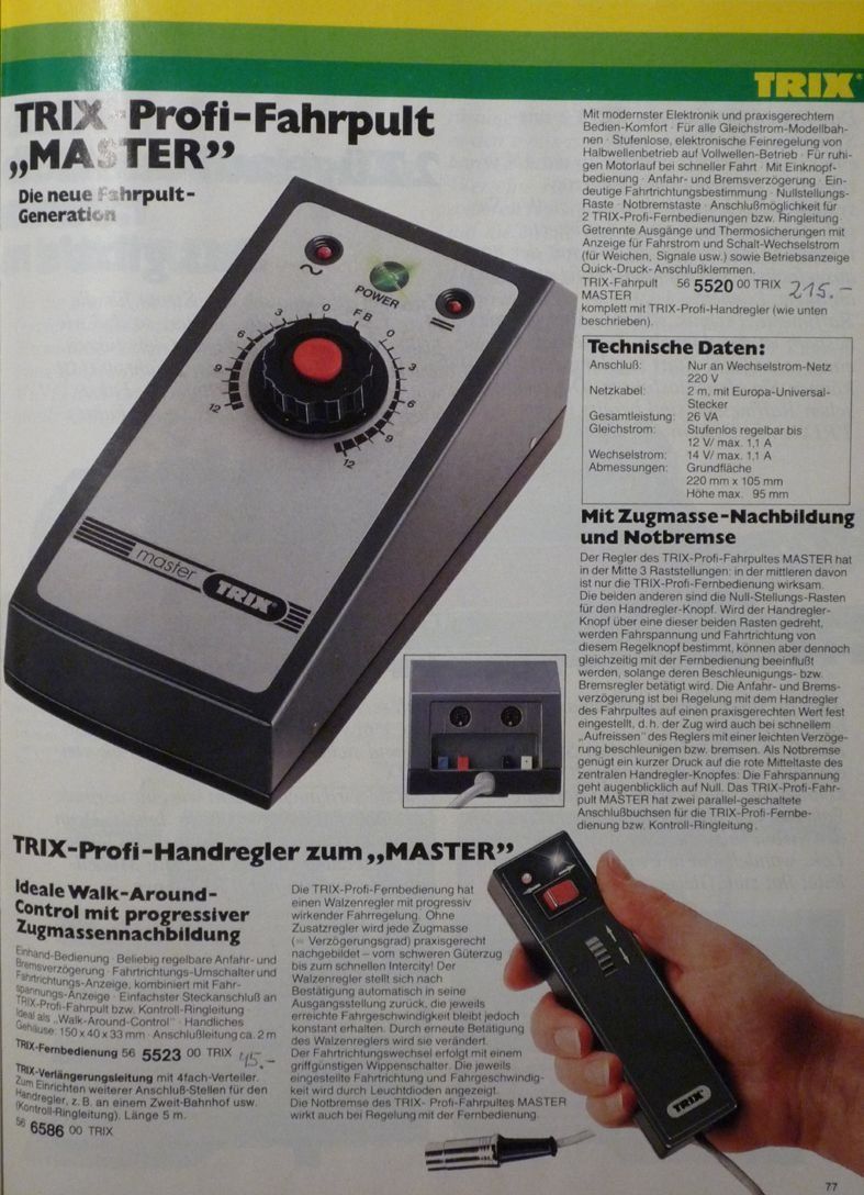 Trix Batterie, Caricabatterie & Alimentatori: TELECOMMANDE POUR TRANSFORMATEUR TRIX MASTER PROFI 5520 – Usato da Crête à l'Oeil - Les Agettes venduto da Moustychat 3