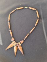 ethnischer Schmuck, handgefertigte Hornperlen Halskette 1990