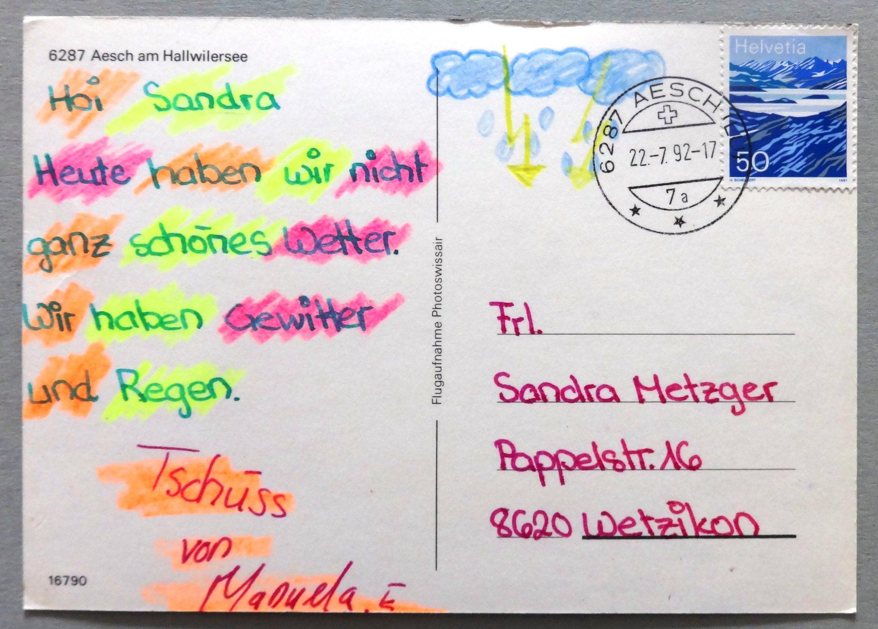 Cartoline postali: Aesch am Hallwilersee – Difettoso da Fétigny venduto da Billy2miny 1
