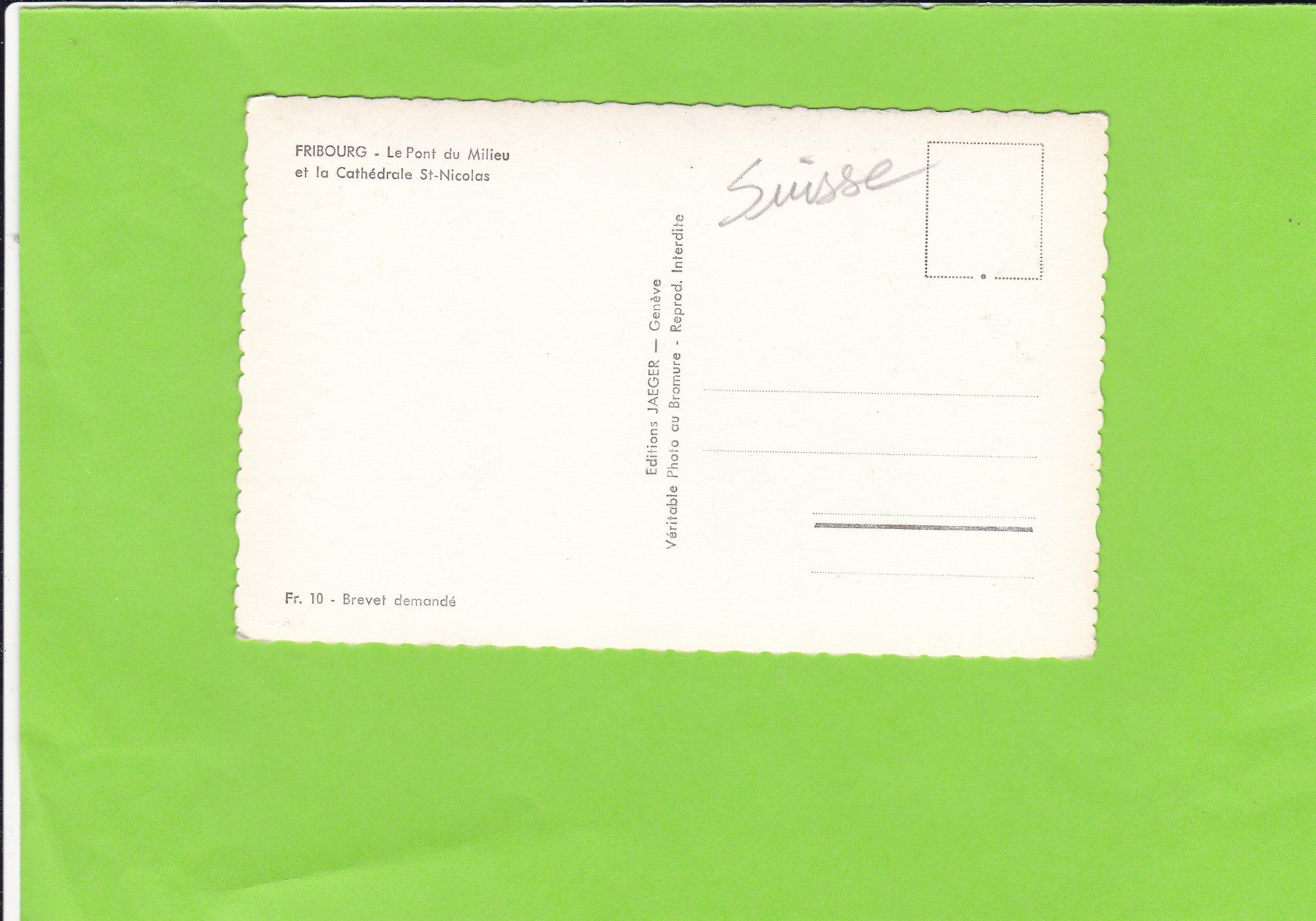 Cartoline postali: Fribourg – Usato da St. Peterzell venduto da neckertal 1