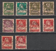 1914 - 1933 Lot Tellbrustbild mit Vollstempel