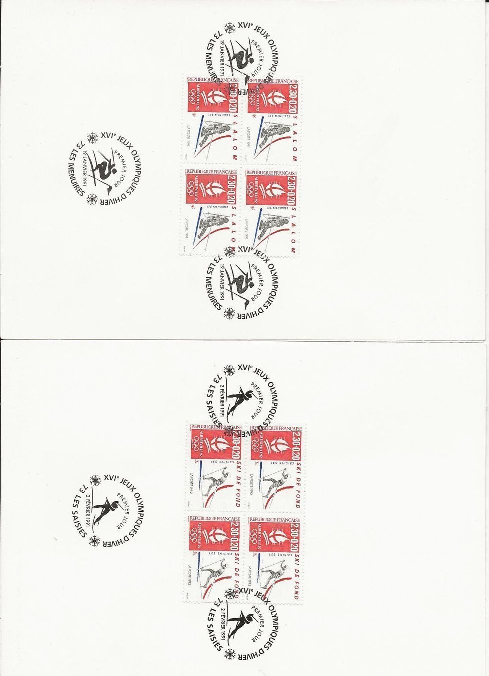 Tampons: JO Alberville 92 feuillets blocs de 4 – Neuf (Voir description) à Sion par PierreP01