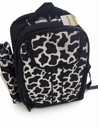Rucksack, Picknick Rucksack mit Zubehör Kuhmuster neu