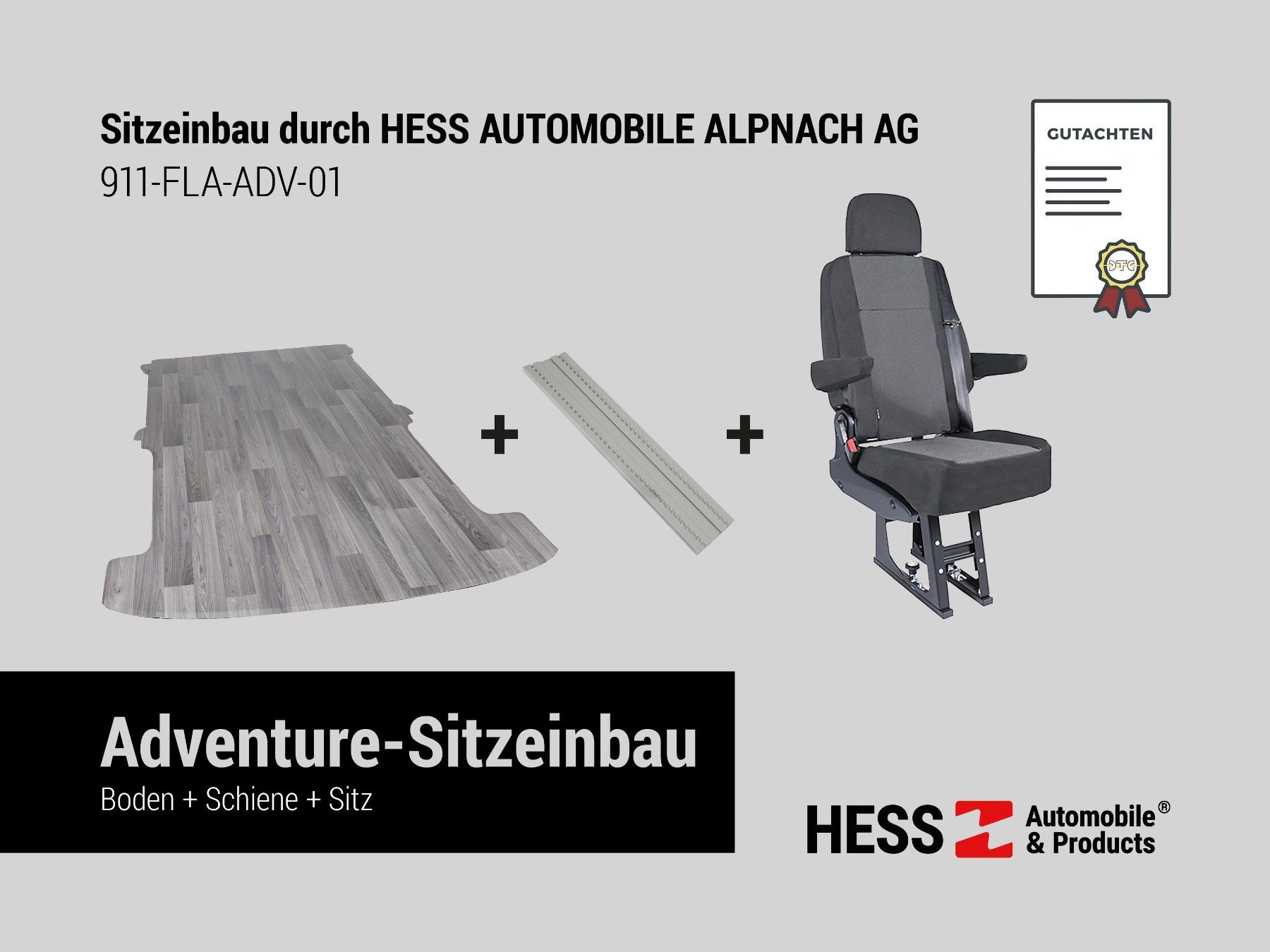 Alle Ersatzteile: Adventuresitz inklusive Schiene LE klappbar – Neu und originalverpackt aus Alpnach-Dorf von Hess-Automobile