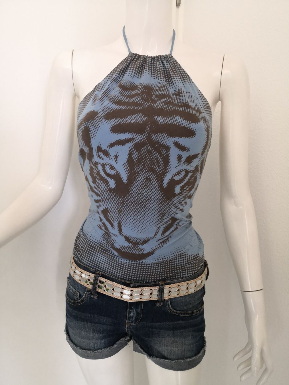 Mango Top: 🤩MANGO TOP HELLBLAU MIT TIGER-DRUCK BRAUN – Nuovo (secondo la descrizione) da Olten venduto da Naja-Twins-Twins 6