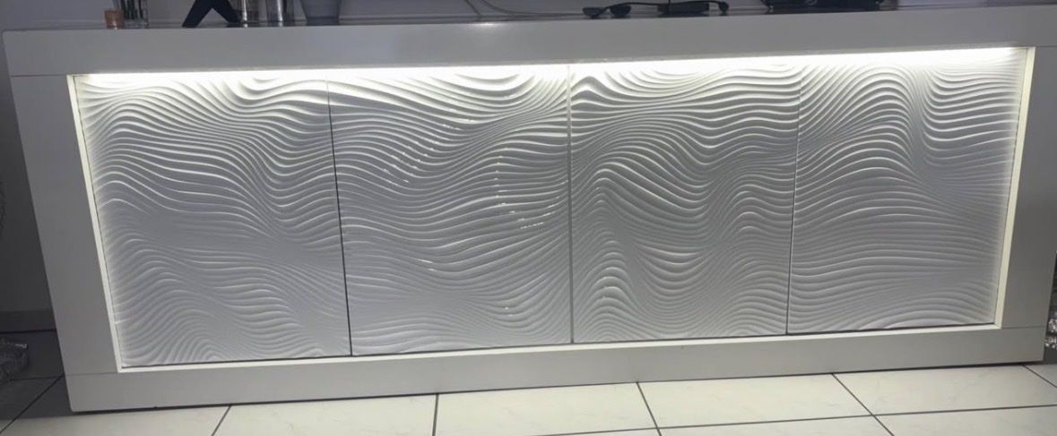 Mobili TV: Sideboard Weiss mit Wellenfront & Beleuchtung, modern! – Usato da Luzern venduto da Mirnes