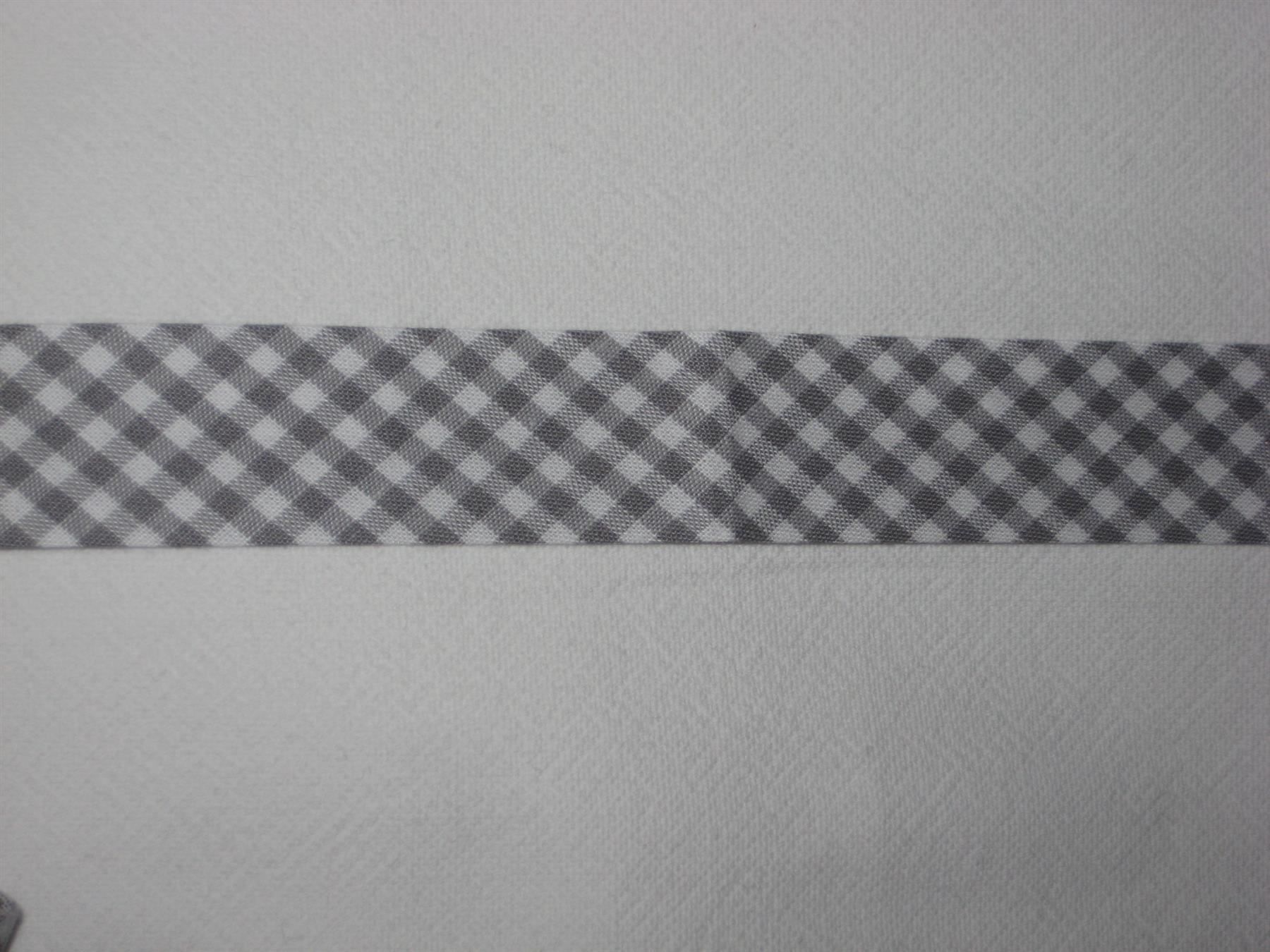 Nastri decorativi: Schrägband BW grau / weiss kariert – Nuovo e nell'imballaggio originale da Füllinsdorf venduto da Schlupp 1