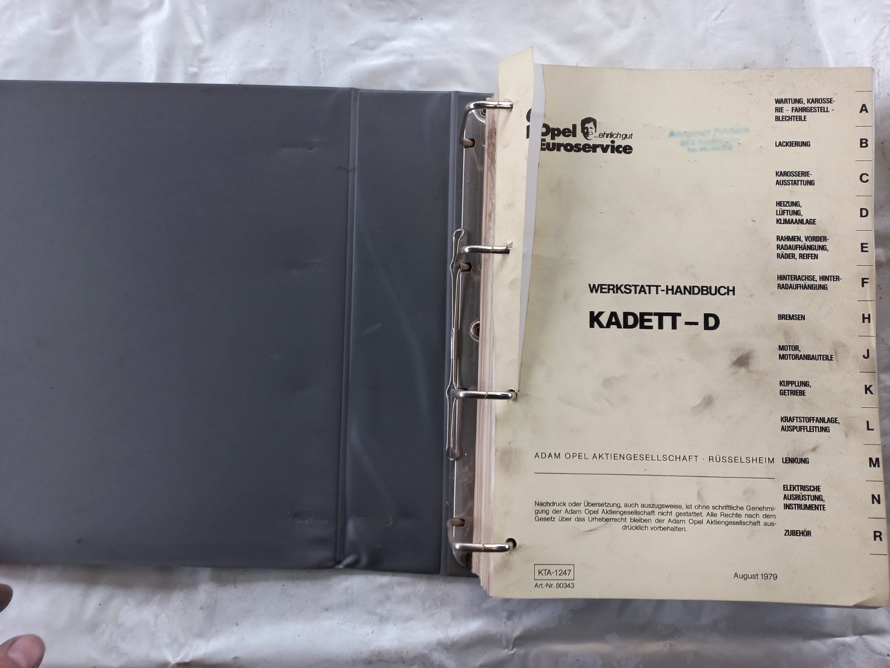Opel Dokumente: Original Oldtimer Werkstatthandbuch OPEL Kadett D , Ausg. 79 – Gebraucht aus Dulliken von classiclerchdulliken 1