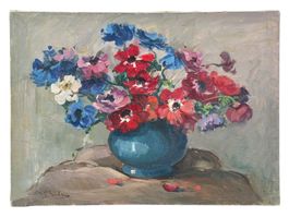 F.R. SILVANI - peinture nature morte à l'huile sur toile