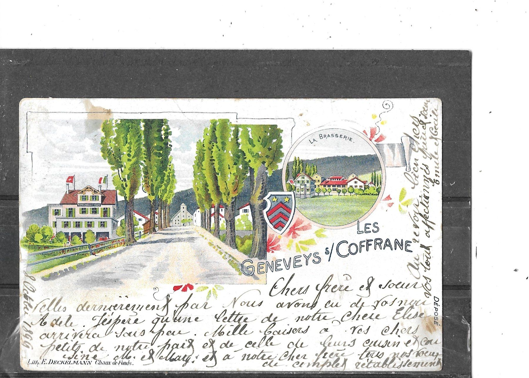 Cartoline postali: NE Les Geneveys sur Coffrane 1899 – Usato da Schocherswil venduto da Wilare