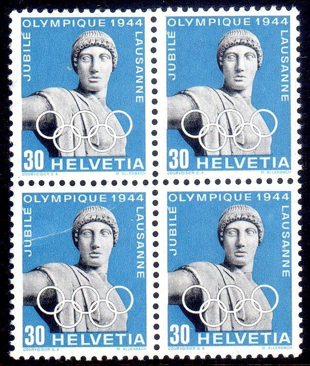 Tutti i francobolli: 1944 OLYMPIADE 4ERBLOCK ** POSTFRISCH ** - OL4 – Nuovo (secondo la descrizione) da Losone venduto da EM2019