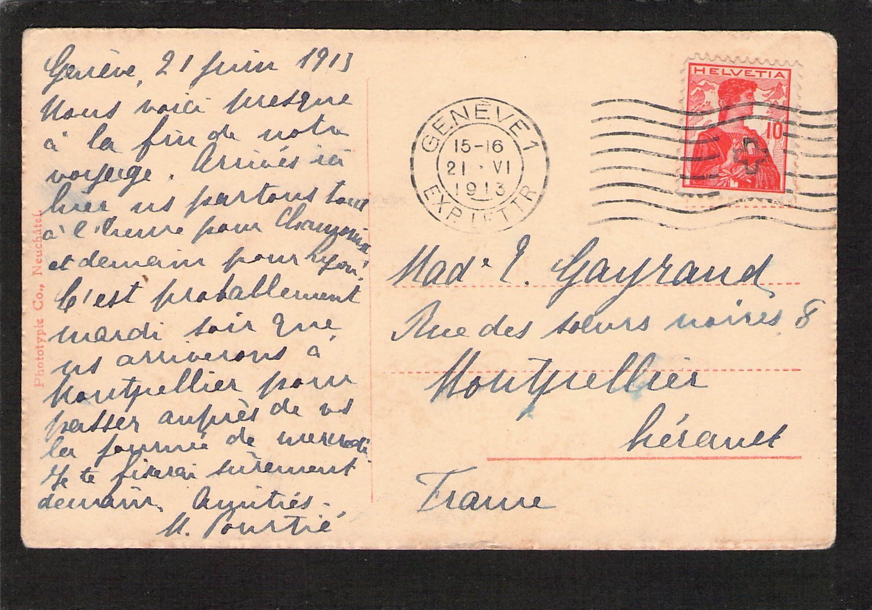 Cartoline postali: Geneve - Frankreich , Dampfschiff , gel.1913 – Usato da Reichenburg venduto da Pipo-67 1