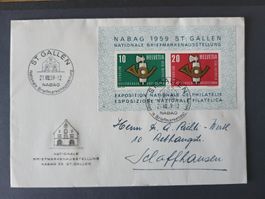 1959, Briefumschlag von St.Gallen nach Schaffhausen