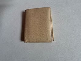 Elegantes Portemonnaie / Geldbörse aus Leder, blassgelb
