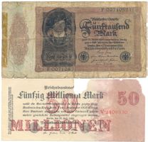 Deutschland 5000 Mark 19.11.1922+50 Millionen Mark 25.7.1923
