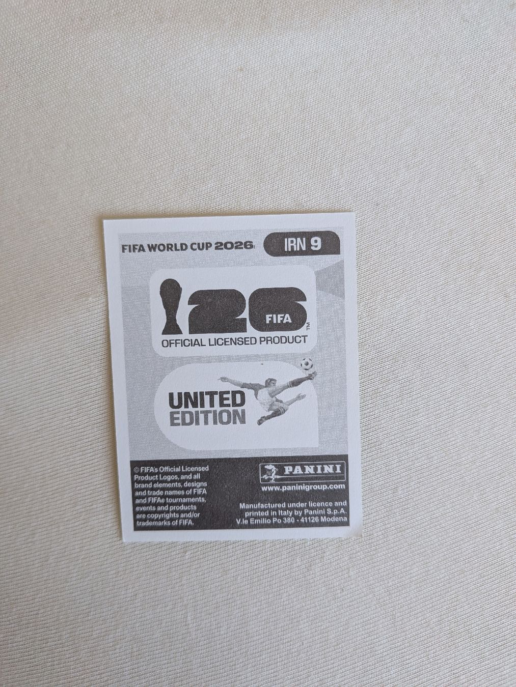 Panini Sammelbilder & Trading cards: Panini Bild IRN 9 – Neu (gemäss Beschreibung) aus Eschenbach SG von SanFranciscoCalifornia 1