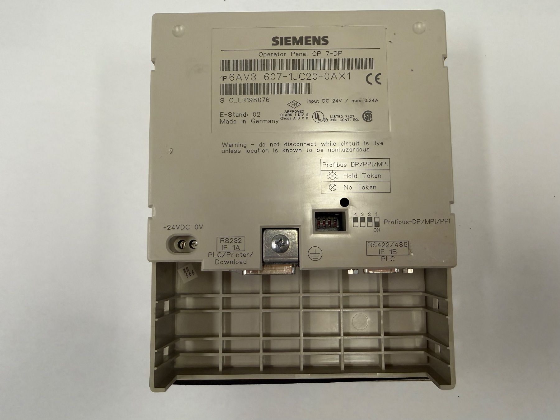 Siemens Simatic OP7 Operator Panel 6AV3 607-1JC20-0AX1 (Gebraucht) in ...