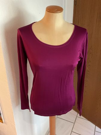 Damen Langarmshirt con mani lila Grösse S neu mit Etikett