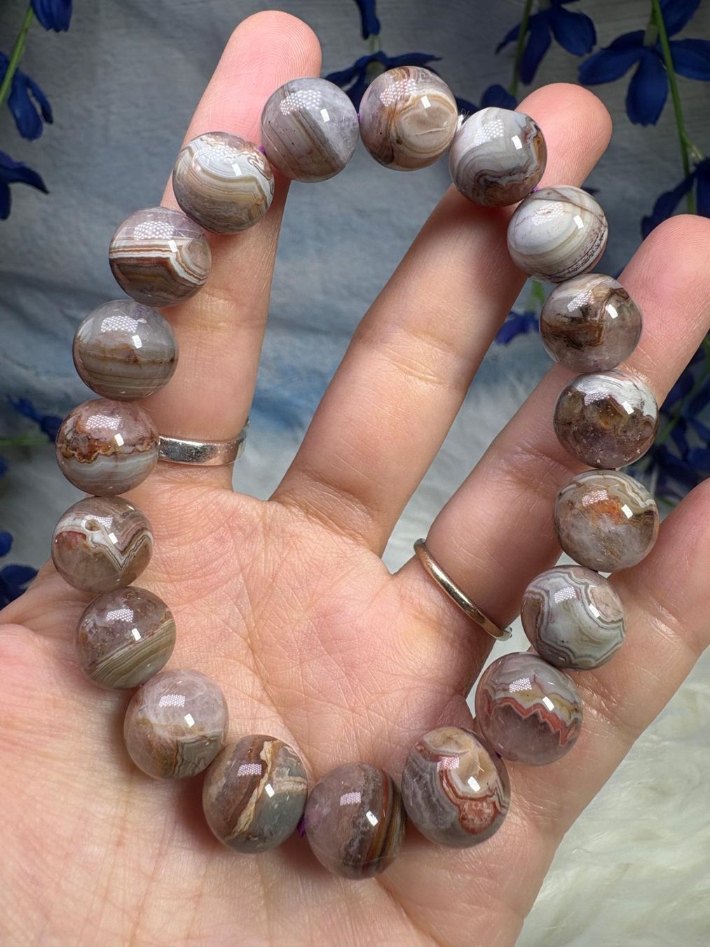 Minerali & Pietre curative: Armband aus Achat mit Amethyst Auralite – Nuovo e nell'imballaggio originale da Neuheim venduto da m.hald 1