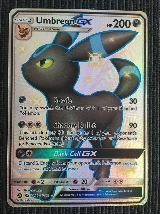 Pokemon Umbreon GX Shiny Hidden Fates Mint | Kaufen Auf Ricardo