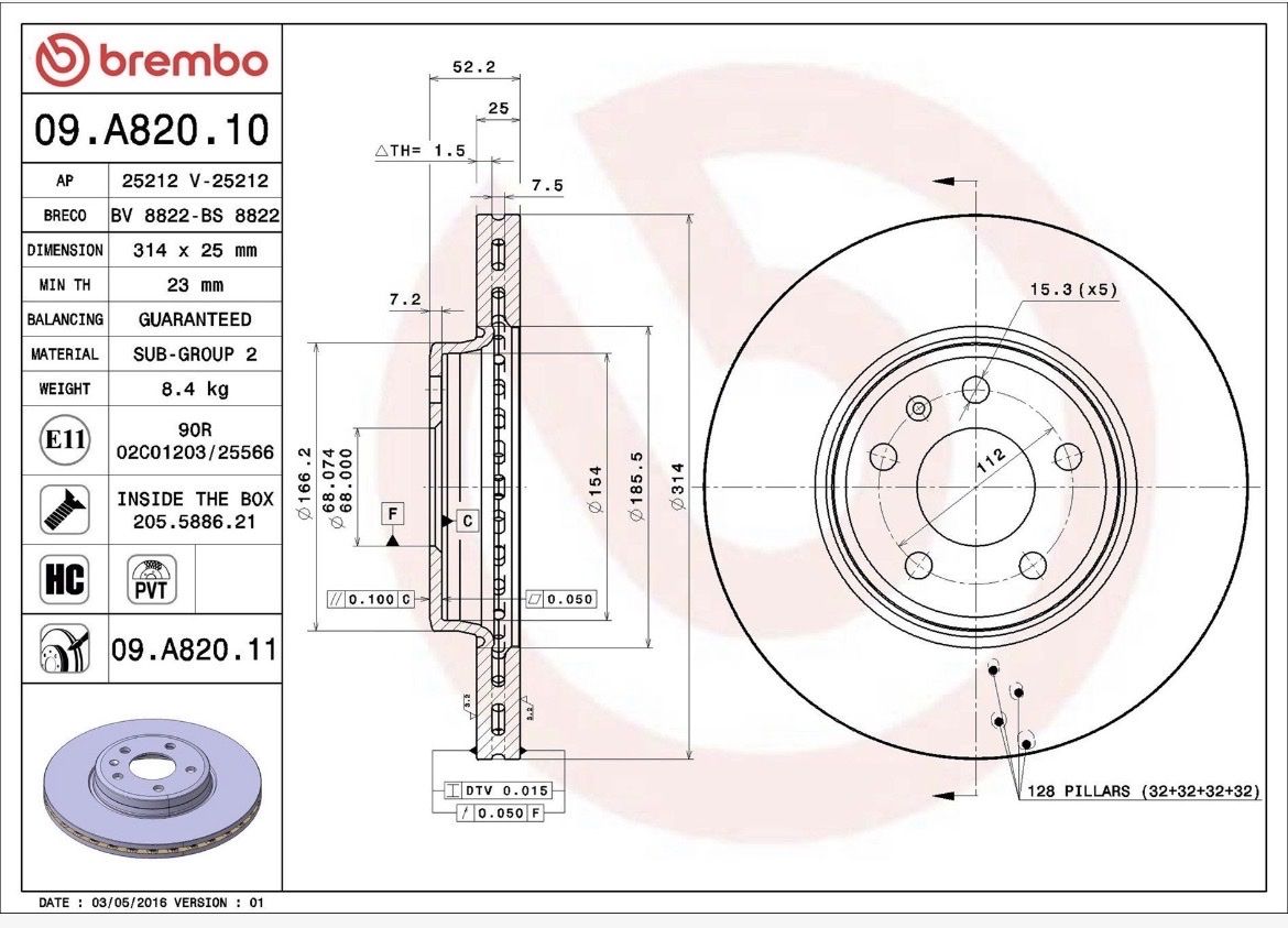 Brembo Tutti pezzi di ricambio auto: Dischi brembo audi a4/a5 – Nuovo e nell'imballaggio originale da Cadenazzo venduto da pal_8x2h 2