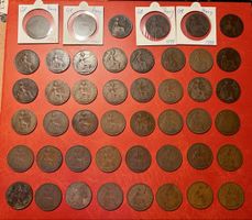 Collection de 46 Penny, Angleterre, dès 1875