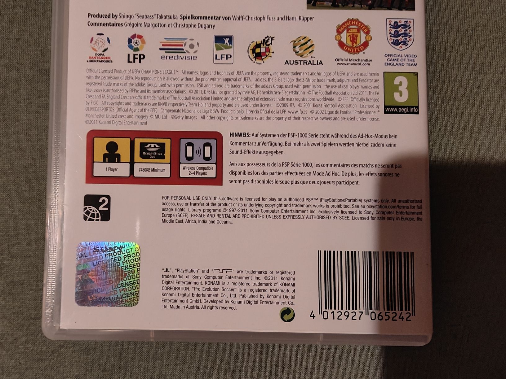 Giochi: PSP Spiel PES 2012 Pro Evolution Soccer komplett – Usato da Rothrist venduto da SiddharthaMoon 3