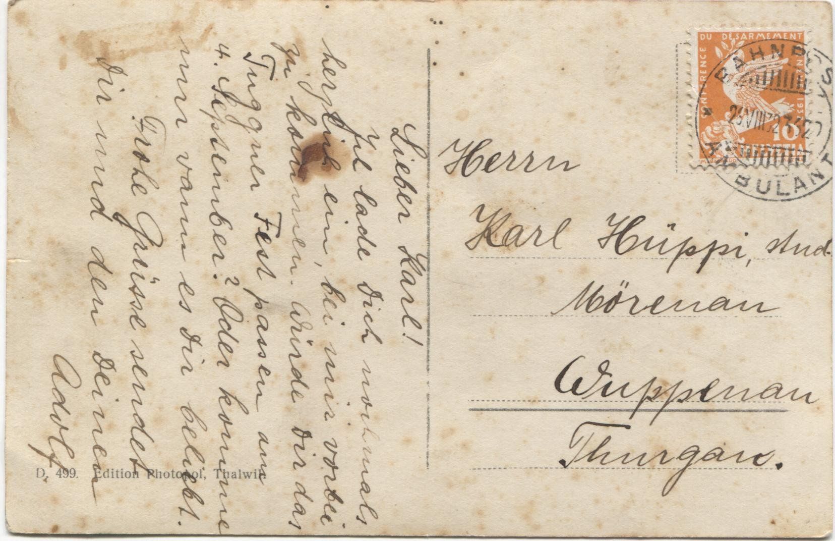 Cartes postales: TUGGEN SZ 1937 – D'occasion à Wil SG par Clanx 1