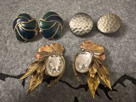 3 Paar Ohrclips, Modeschmuck, Vintage
