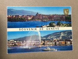 AK Souvenir de Geneve mit Wappen 2bildrig mit Schiff