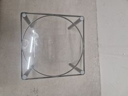 Glas Tischli / Beistelltisch mit Metall Gestell