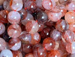Strang echte red quarz Kugeln / stone beads 8 mm