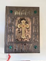 Antike Prunkbibel – Metall Einband Kreuz Steine – Crampon