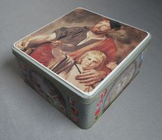leere Blechdose Läckerli-Huus Basel • mit Wilhelm Tell Motiv