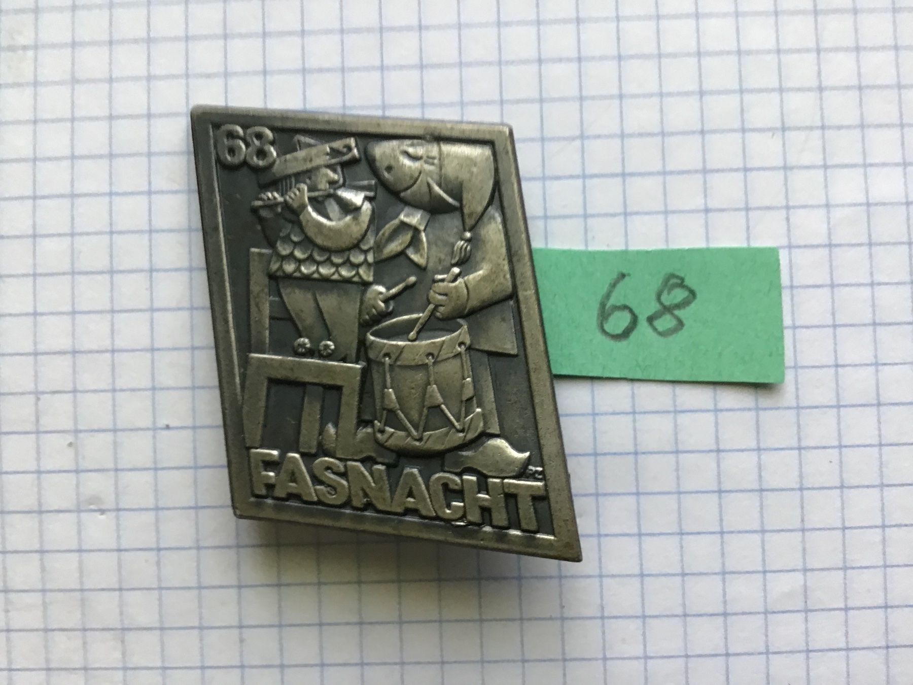 Basler Plaketten & Abzeichen: Baslerfasnachtsplaketten Silber 1968 – Gebraucht aus Arlesheim von printz01