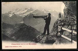 Pilatus-Kulm, Alphornbläser vor den Ber