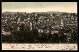 AK St. Gallen, Totalansicht aus der Vogelschau