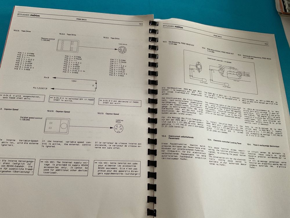 ReVox PR99 MKIII Serviceanleitung D, E, F (Gebraucht) in Langenthal für ...
