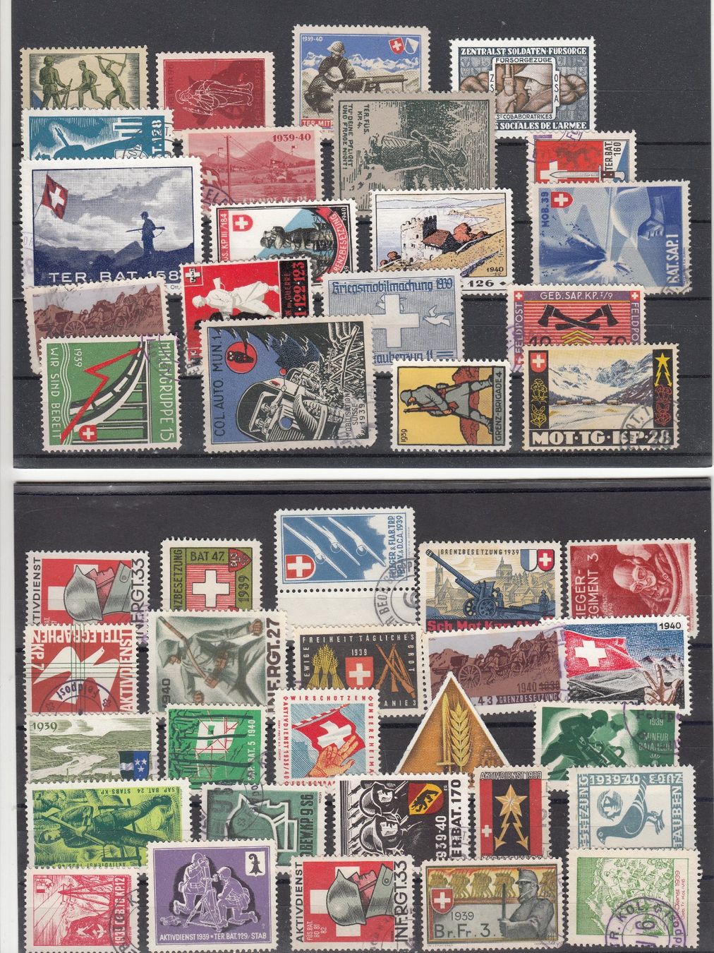 Alle Briefmarken: Soldatenmarken 4 Steckkarten Kat.??? – Gebraucht aus Herrliberg von Lfrifda