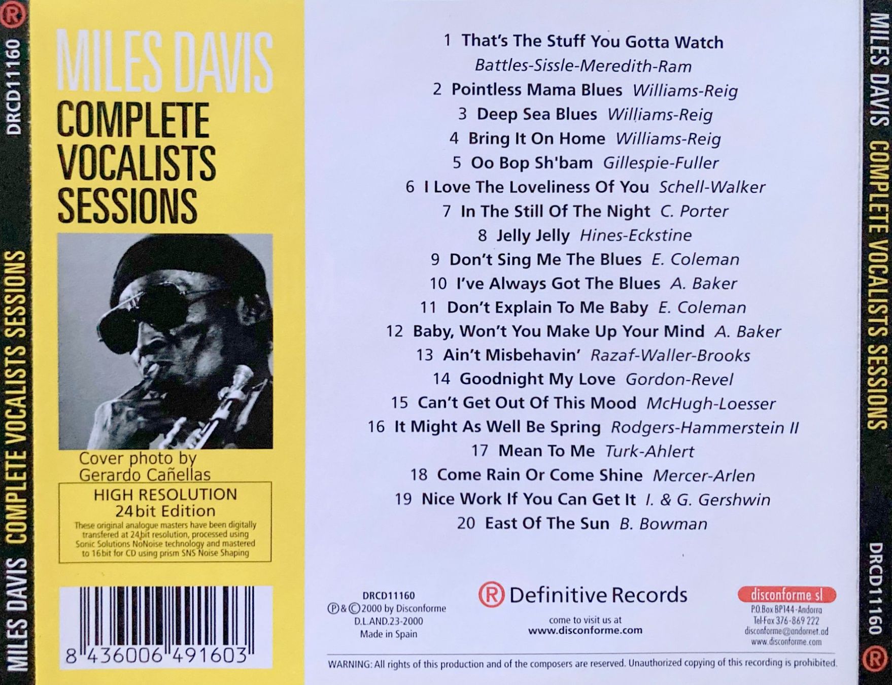 CD: MILES DAVIS - COMPLETE VOCALISTS SESSIONS – Usato da Bottens venduto da hotter-than-hell 1