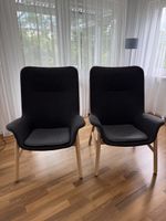 2er Set Sessel mit Holzfüssen, Dunkelgrau, Sehr bequem!